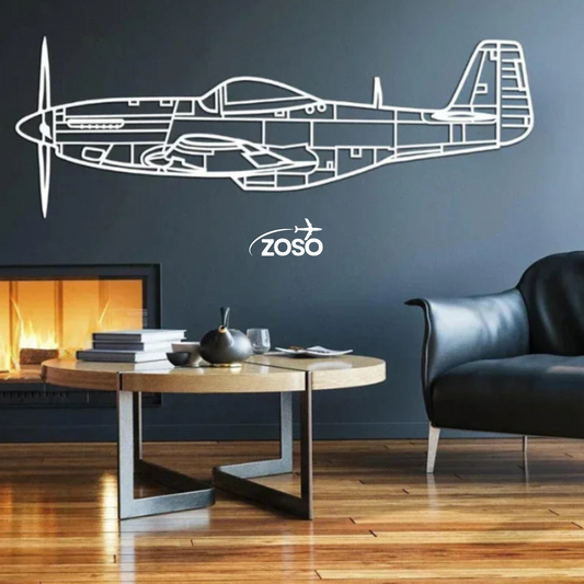 P51 Aircraft Silhouette